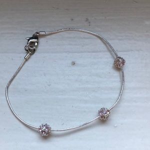 Silver and pink bracelet